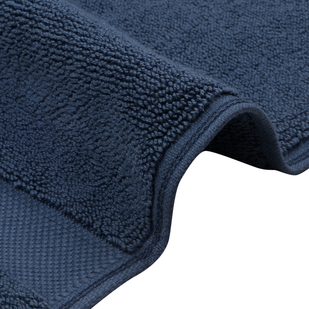 Organic Cotton Feather Touch Quick Dry Bath Mat, 20"x33", Insignia Blue