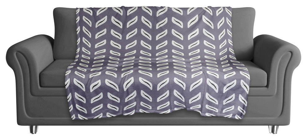 Tire Track Pattern in Purple Fleece Blanket