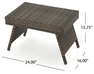 GDF Studio Olivia Outdoor 3-Piece Wicker Adjustable Armed Chaise Lounge Set