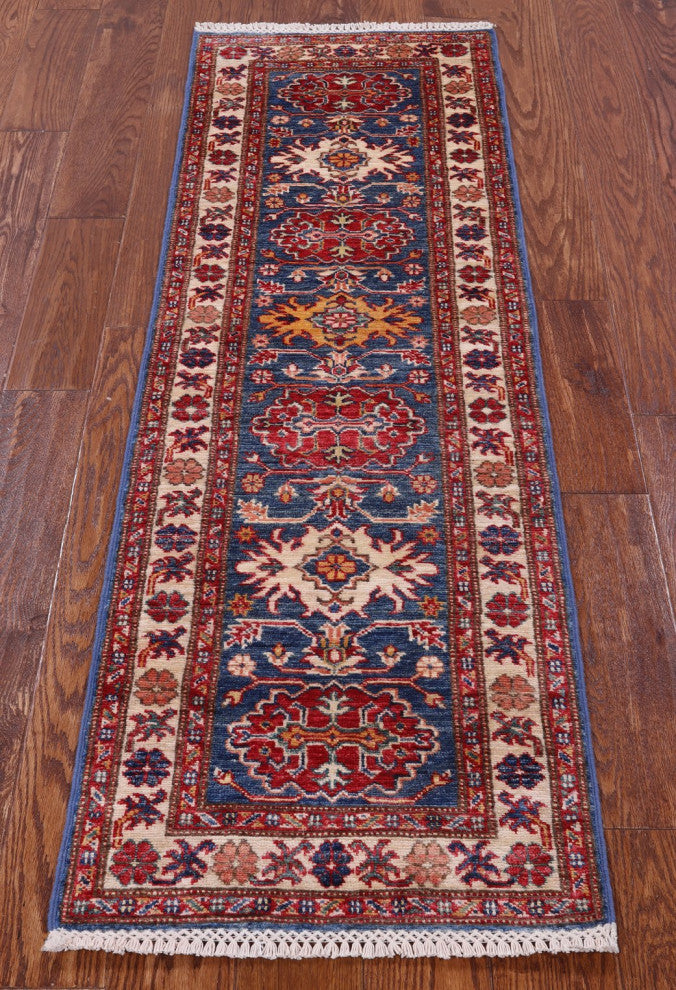 1' 10" X 5' 9" Runner Super Kazak Handmade Wool Rug Q10296