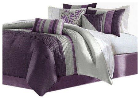 Madison Park Amherst 7 Piece Comforter Set, Purple