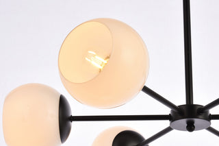 Brooke 30" Pendant, Black With White Shade