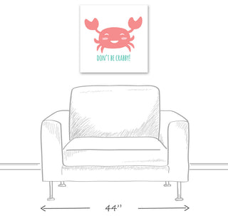 Don't Be Crabby Crab 20x20 Canvas Wall Art