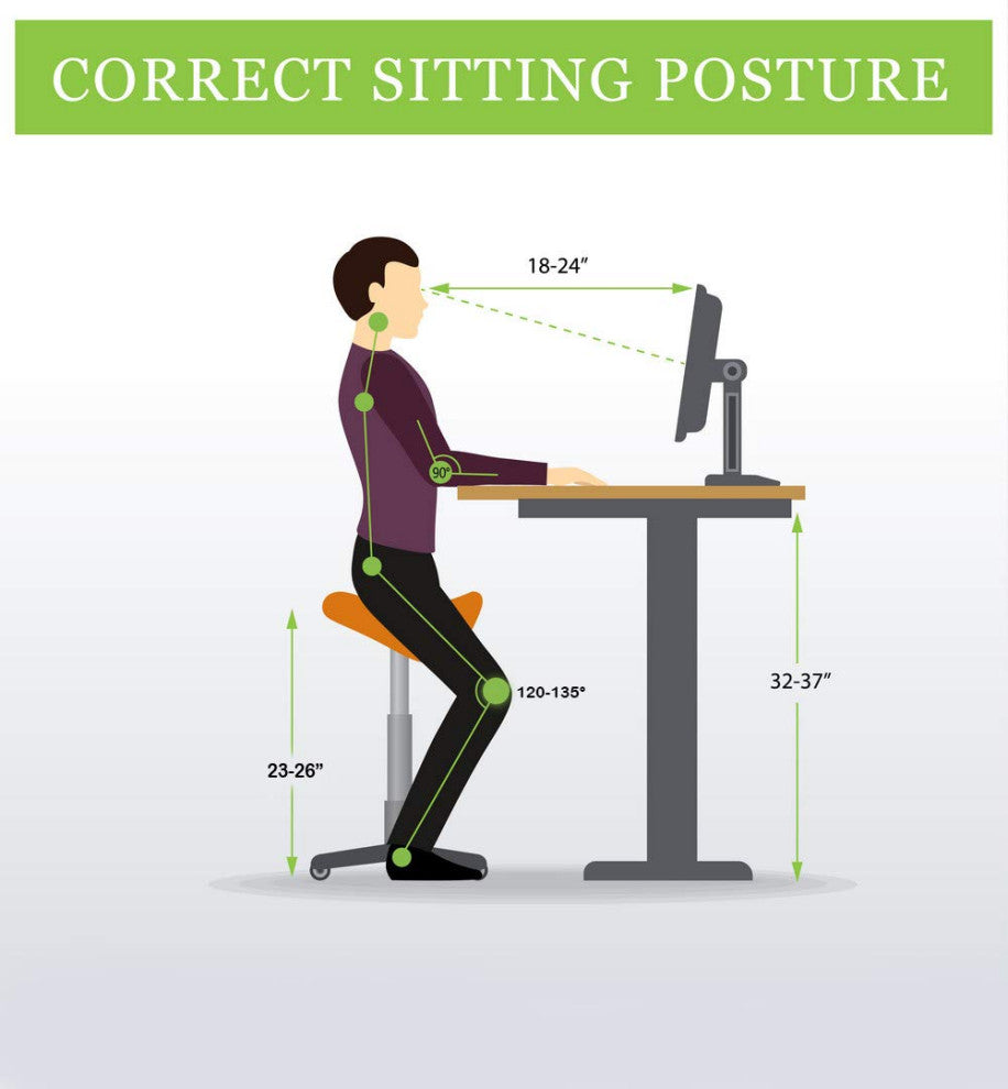 Ergonomic Task Mid Back Saddle Seat Side Office Chair, Beige