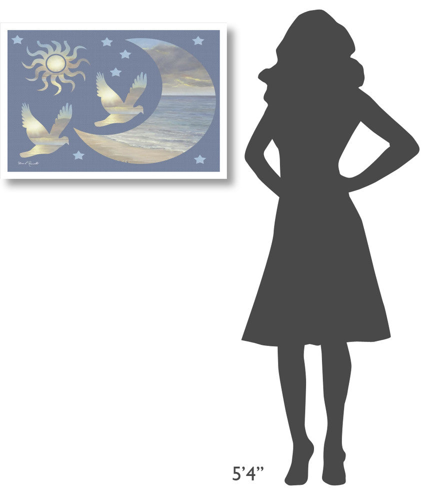 "Moon and Stars" Digital Paper Print by Diane Romanello, 32"x22"