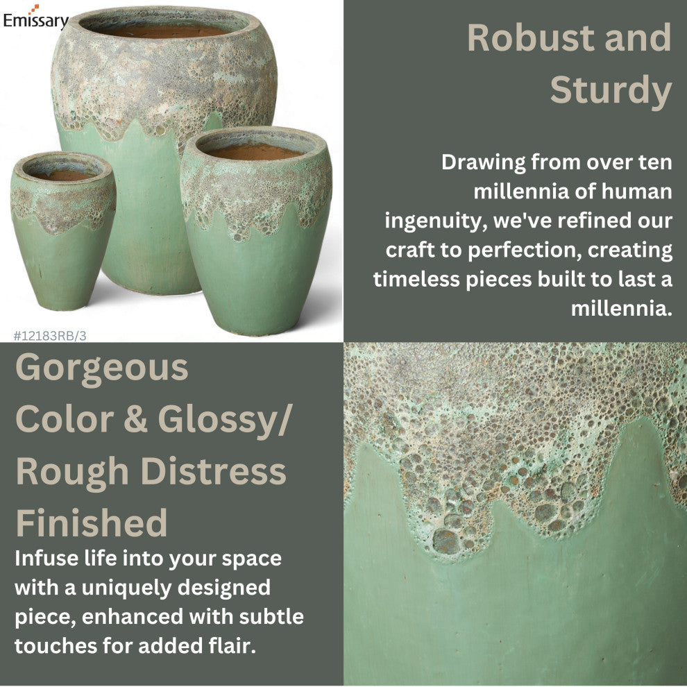 Round Pot Large Reef/Spa Blue 24X29"H