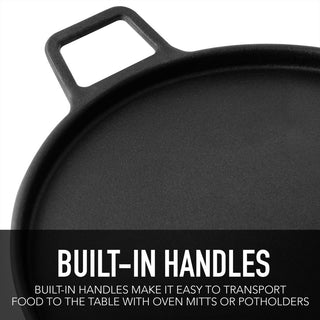 Kenmore 14 Inch Cast Iron Pizza Pan in Black