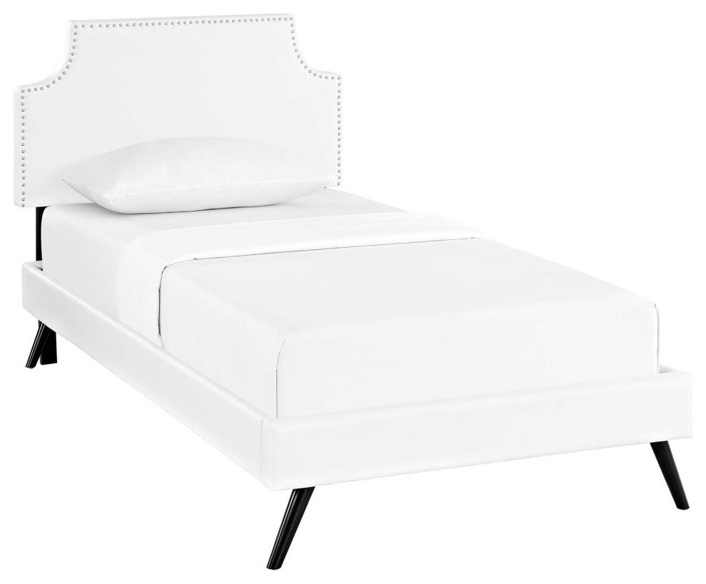 Modway Corene Twin Platform Bed With Round Splayed Legs, White