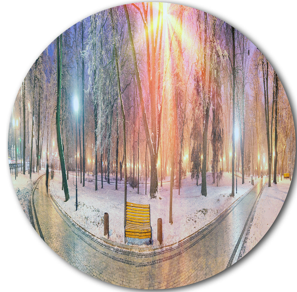 Beautiful Mariinsky Garden View, Landscape Photo Round Wall Art, 38"