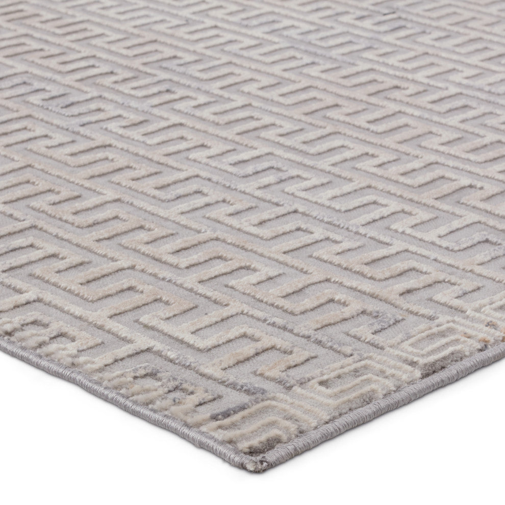 Baxley Geometric Gray/ Beige Area Rug 10'X14'