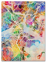 Michael Tompsett 'Boston MA Street Map' Canvas Art, 47"x35"