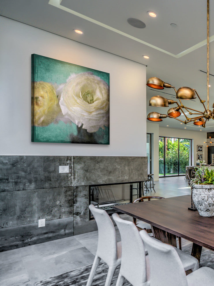 "Yellow Ranunculus" Painting Print on Canvas by Stalus