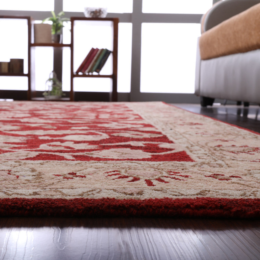HAND TUFTED WOOL ECO-FRIENDLY AREA RUGS - Rectangle,Red Gold,Oriental