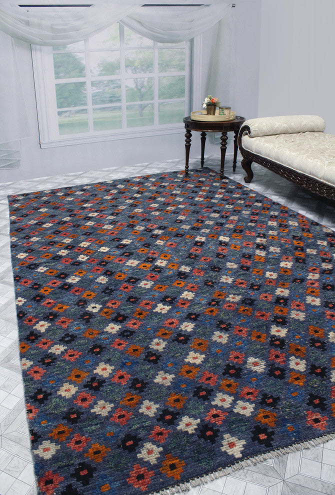 Balochi Lilyana Purple Rug, 6'4x9'7