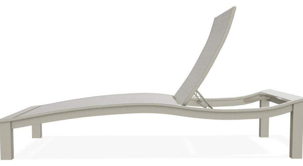Bazza Sling 4-Position Contour Outdoor Chaise Lounge, Deacon/Storm