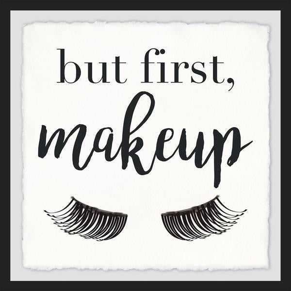 "Makeup First" Framed Painting Print, 18"x18"