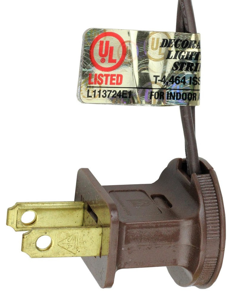 White LED Wide Angle Christmas Lights - Brown Wire