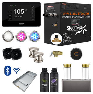 12kW QuickStart Steam Bath Generator With Dual Aroma Pump, Brushed Nickel