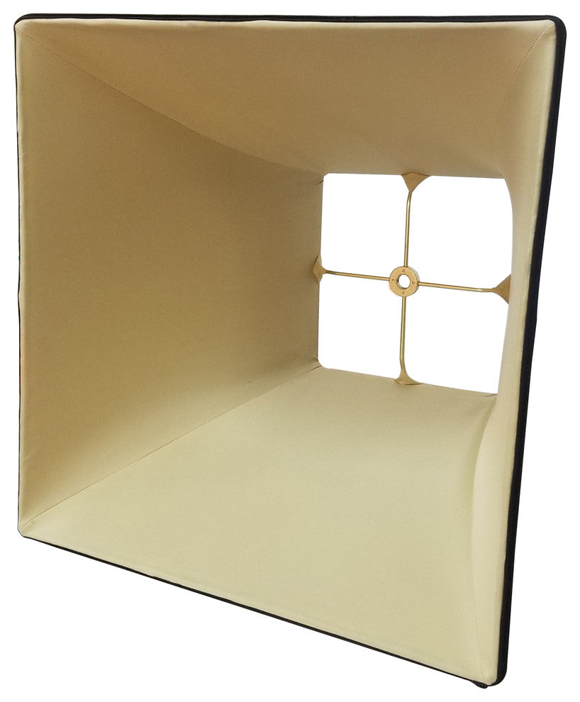 Royal Designs Square Bell Basic Lamp Shade, Black/Gold, 12x12x10.5