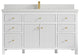 Sonoma 60 Single Sink Reeded Bathroom Vanity in White 2" Carrara Quartz