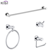 Abaco 4-Piece Bathroom Accessory Set, Chrome White