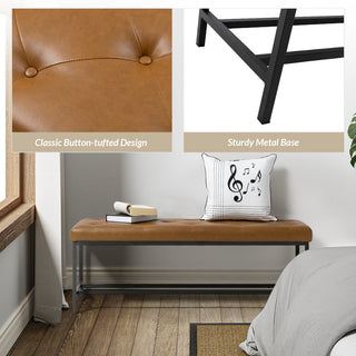 Upholstered Bench, Camel