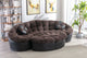 Papasan 4-Piece Crescent Sofa Set, Brown