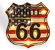 Route 66 Led Lit Metal Wall Decor