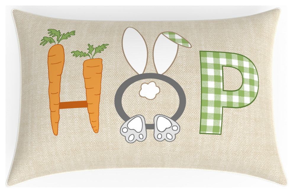 Outdoor/Indoor Easter Hop Natural Rectangular Throw Pillow