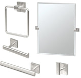 Gatco Elevate 5-Piece Bathroom Accessory Kit With Mirror, Satin Nickel