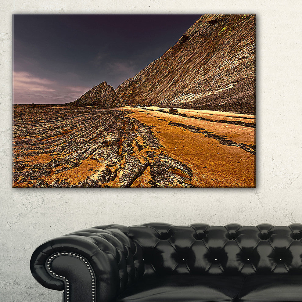 "Brown Rocky Coast Portugal" Canvas Print, 1 Panel