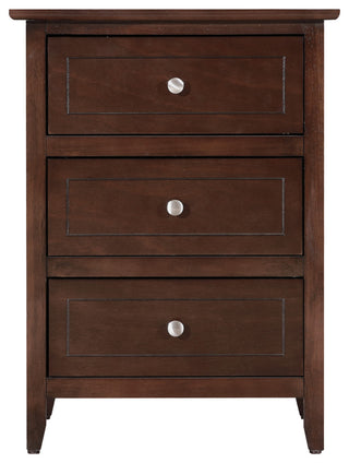 Drake 3-Drawer Nightstand, Cappuccino
