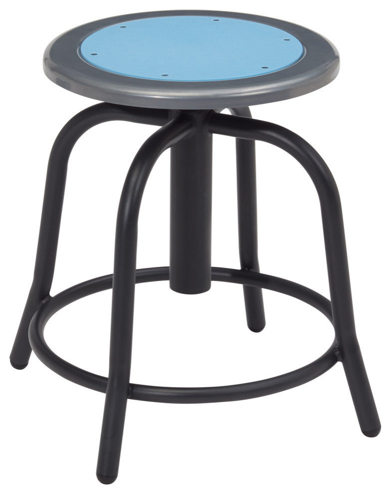 NPS 18-24" Height Adjustable Swivel Stool, Blueberry Seat and Black Frame
