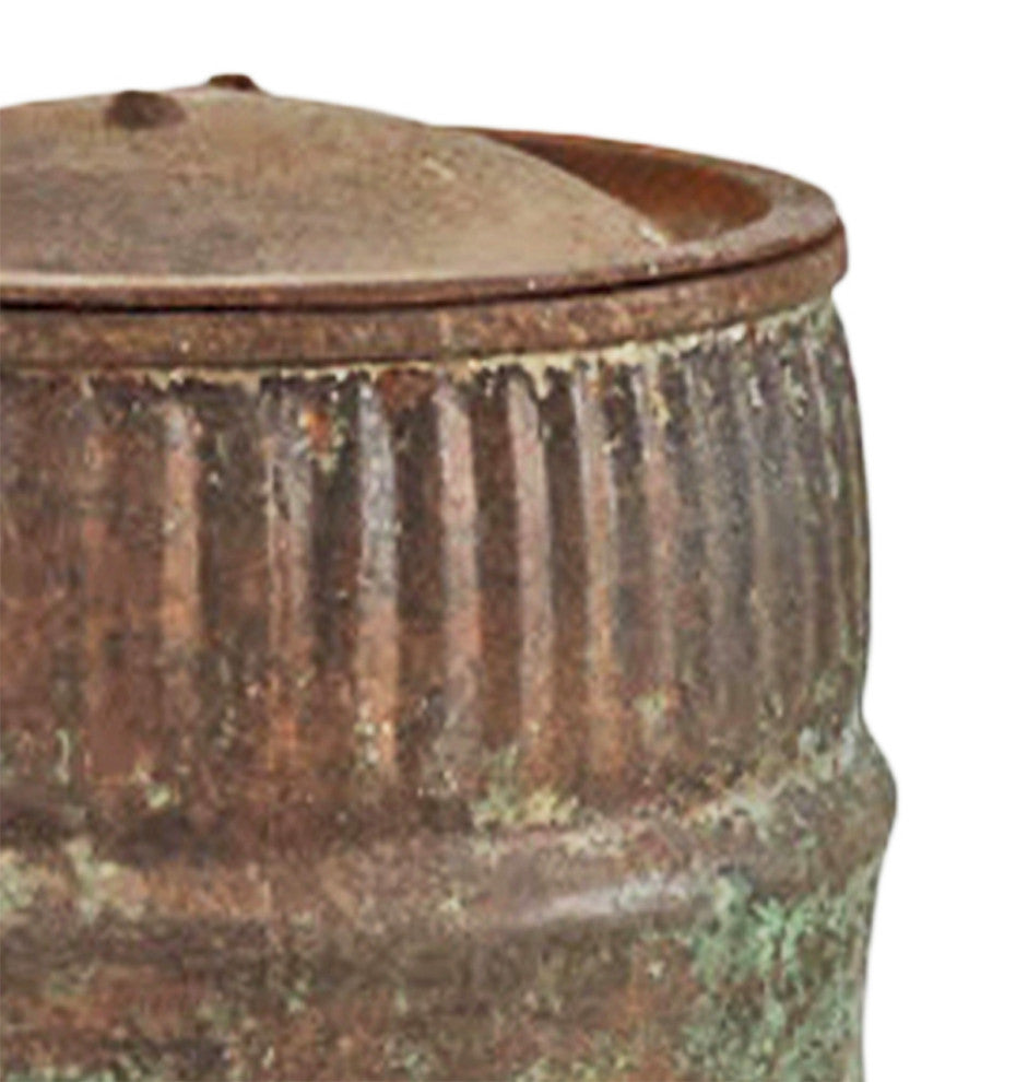 Consigned Vintage Iron Grain Barrel / Planter