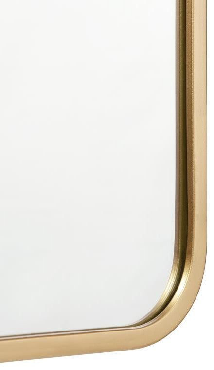 Jada Decorative Wall Mirror with Rounded Corners, Matte Gold, 24" X 36"