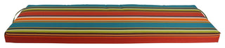 63"X19" Patterned Outdoor Spun Polyester Bench Cushion, Westport Teal