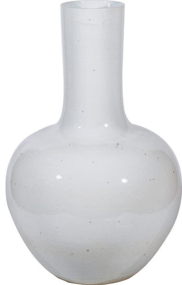 Traditional White Globular Vase, Busan Series