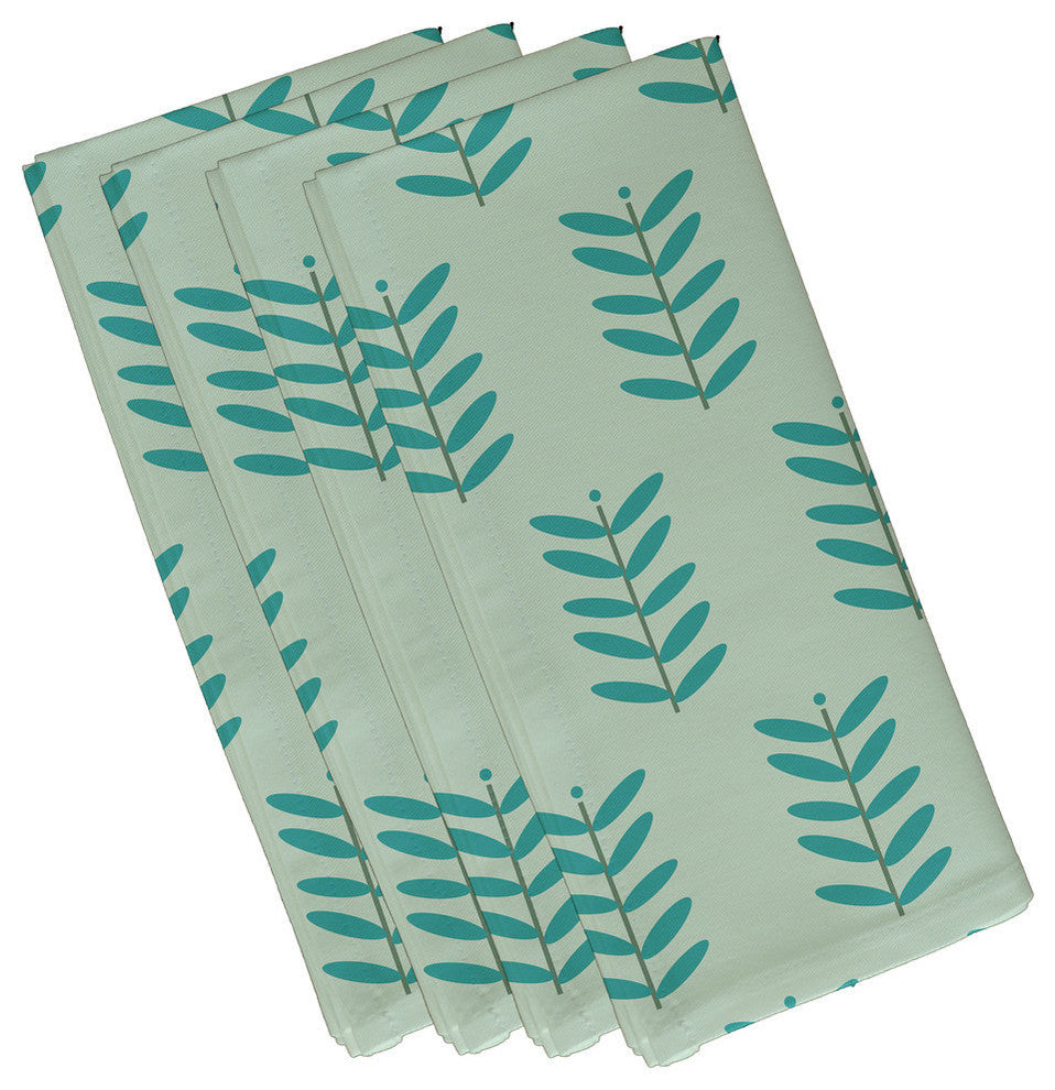 Petal Pusher Floral Print Napkin, Jade, Set of 4