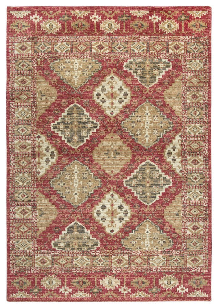 Rizzy Home Gossamer GS6784 Red Motif Area Rug, Rectangular 5'x8'