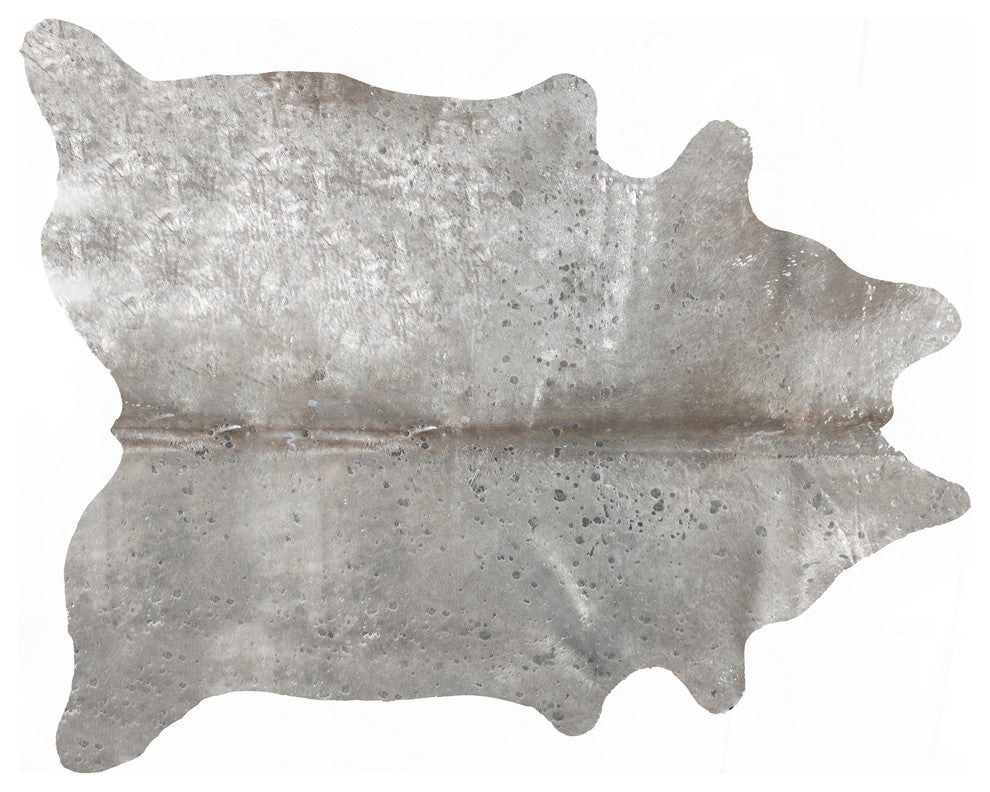 5'x7' Scotland Cowhide Rug, Gray/Silver