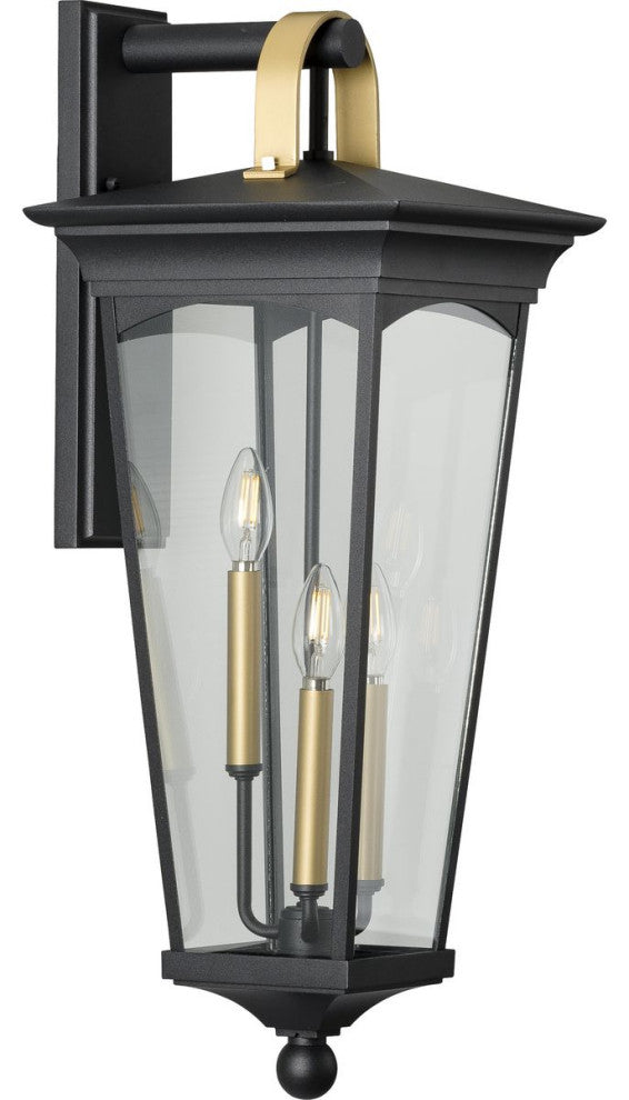 Chatsworth Collection Black Three-Light Large Wall Lantern