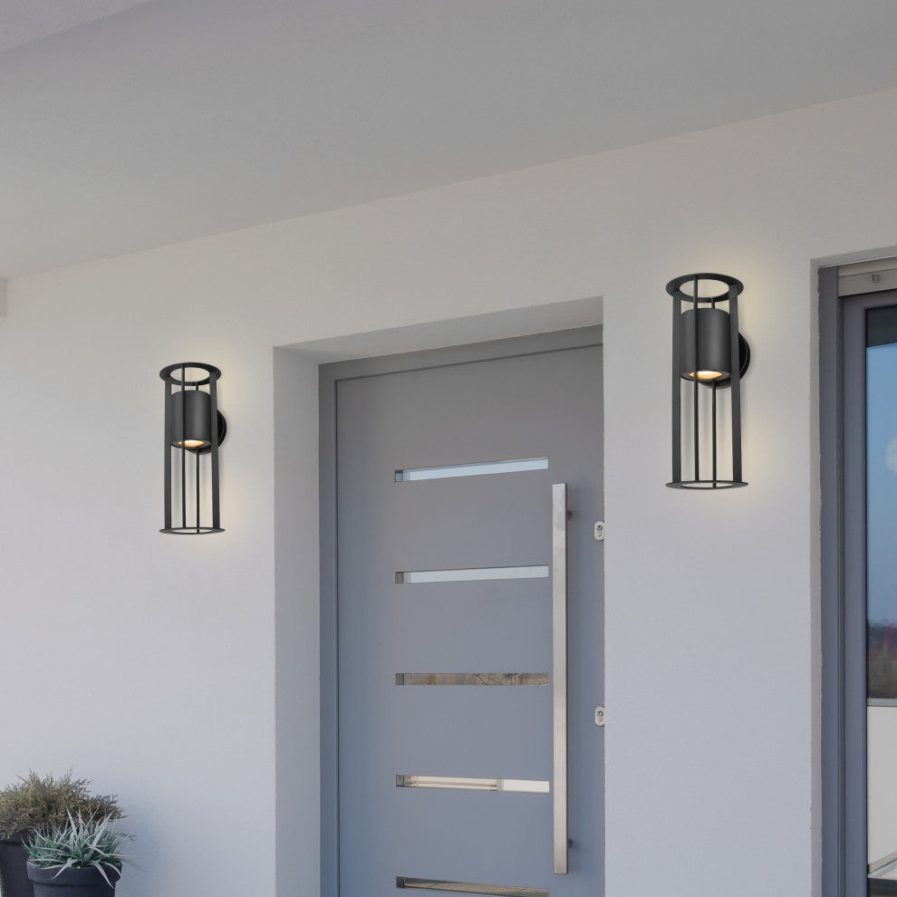 Continuum 10W LED Small Wall Lantern, Matte Black Finish