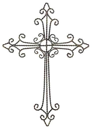 Wall Cross, Antique Gray, Metal 11.5"x16.25"