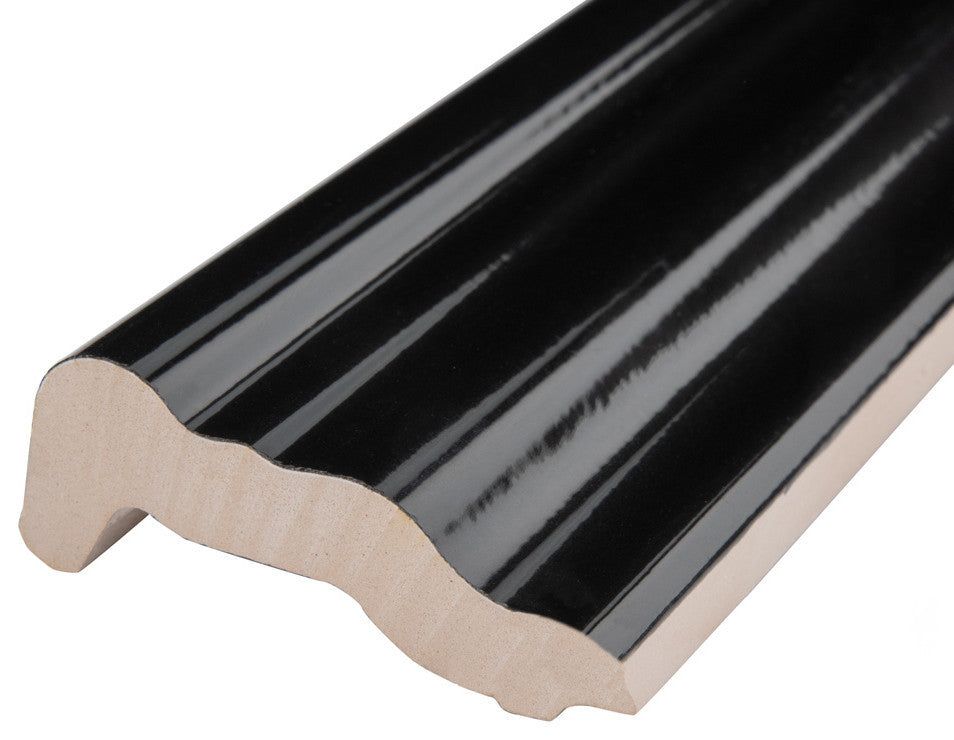 Chester Chair Rail Nero Ceramic Wall Trim