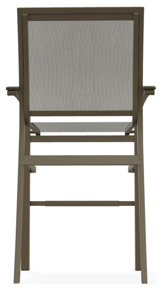 Bazza Sling Bar Height Stackable Outdoor Stool, Augustine Oyster/Beachwood