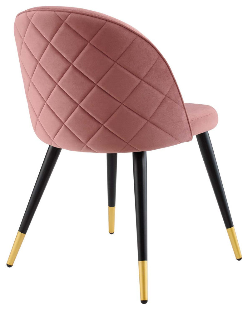 Cordial Performance Velvet Dining Chairs - Set of 2-Dusty Rose