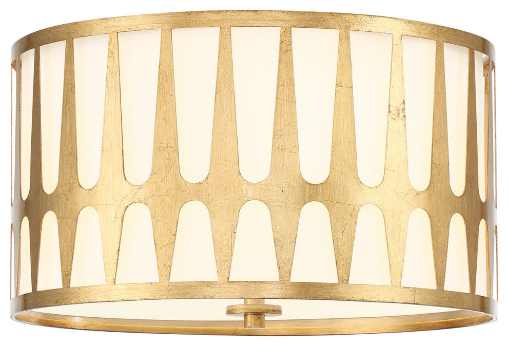 Royston Three Light Ceiling Mount in Antique Gold