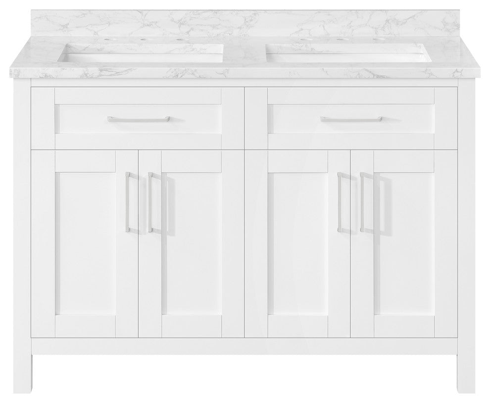 OVE Decors Tahoe 48" Double Sink Bathroom Vanity, White