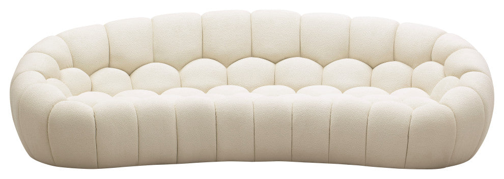 Divani Casa Yolonda Modern Curved Off-White Fabric Sofa
