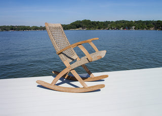 Eucalyptus and Rope Rocking Chair, Wheat Rope